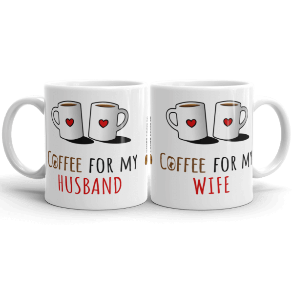 Coffee for my Husband & Wife couples mugs bundle